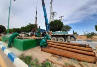 عملیات بهسازي و لوله گذاری چاه آب فضای سبز بلوار شهدا